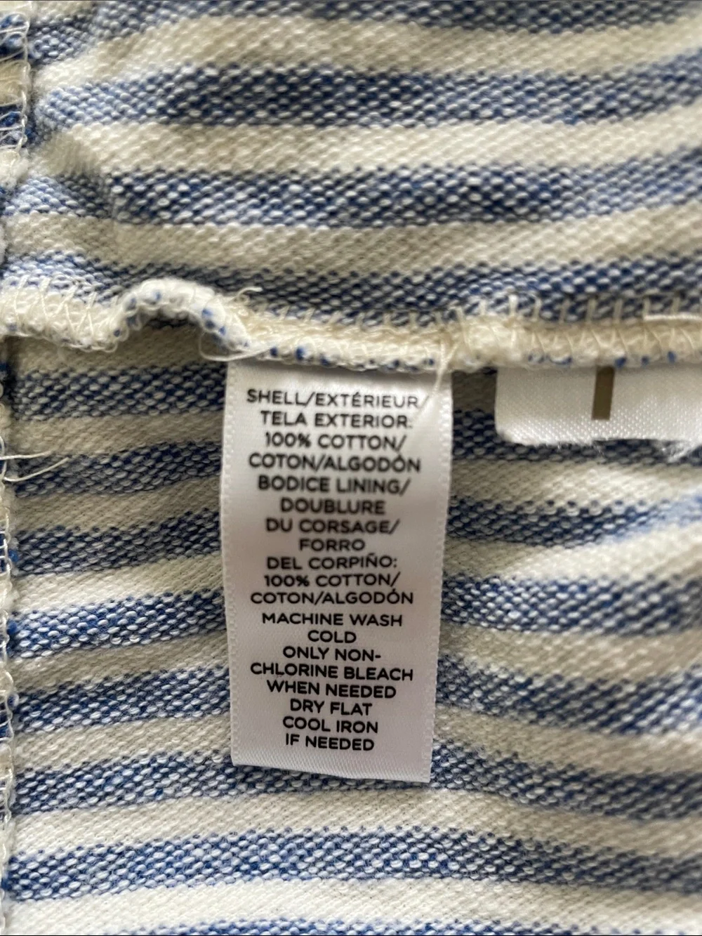 LOFT 100% Cotton Knit Blue and White Striped Dress - Picture 3 of 4